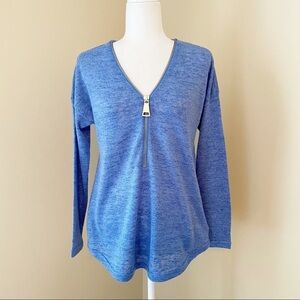 Soft Surroundings Valentina Zip Blue Sweater - S